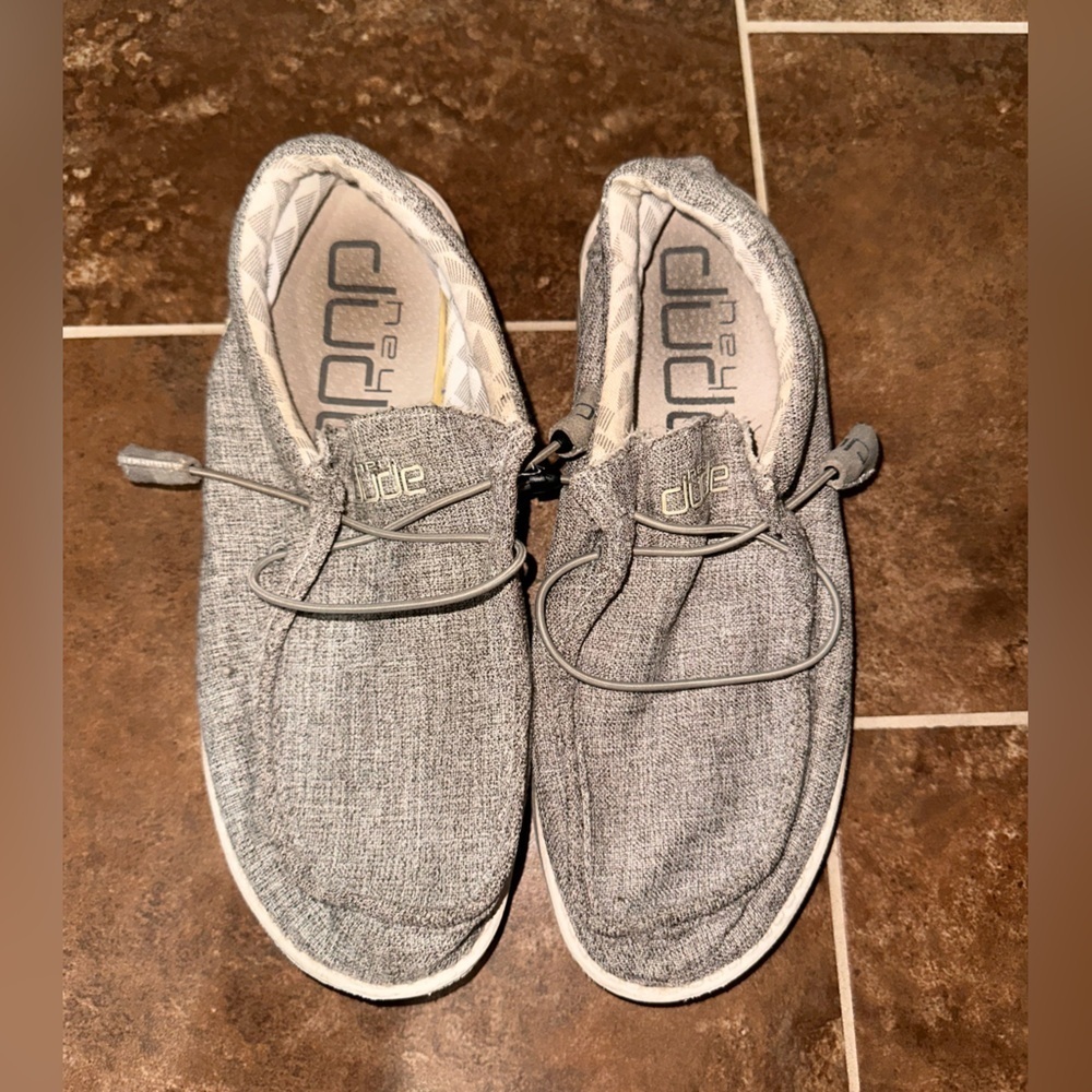 Hey Dude Wally Chambray Gray Shoes